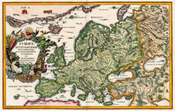 Map of Europe by J. B. Tavernier